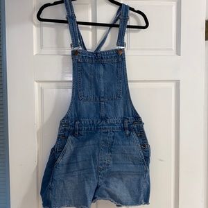 Madewell Overall Shorts Medium Wash Denim